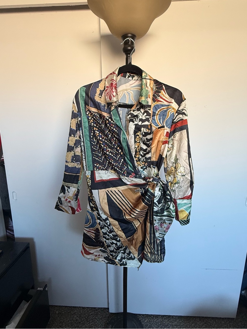 Abstract Multi-Color Wrap dress- Women's Stylish dress